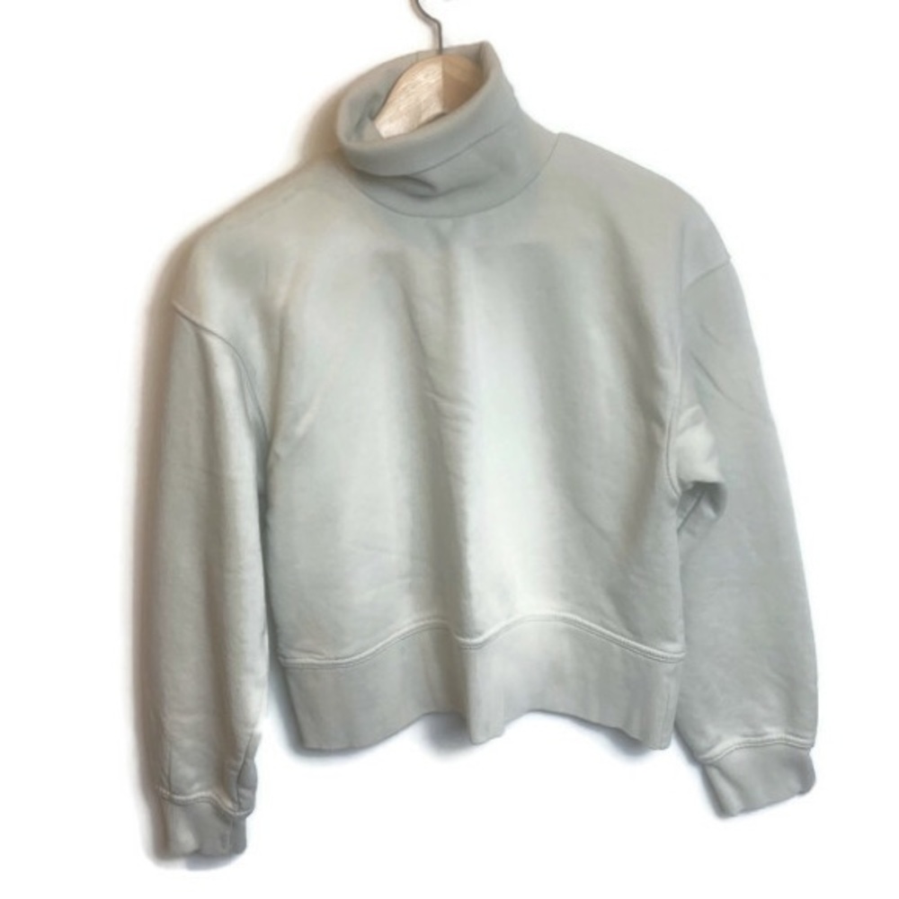 Zara Sweatshirt With A Turtleneck Taupe Beige sz Small Cozywear Loungewe…